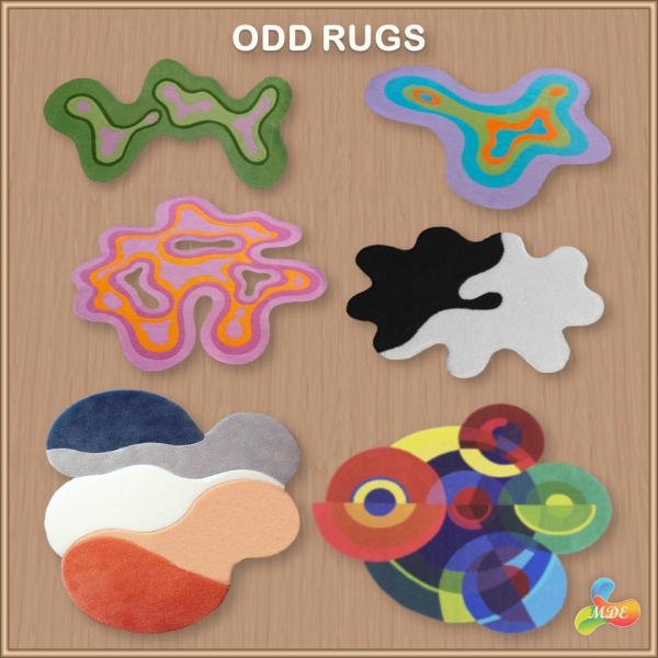 Alpha Small Odd Rugs by mde - The Sims 4 Custom Content