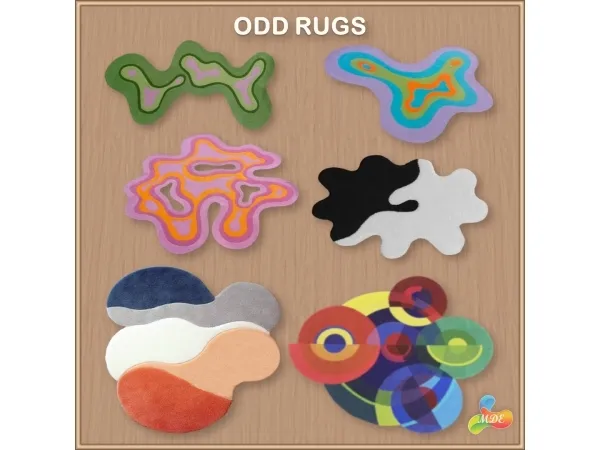 Alpha Small Odd Rugs - The Sims 4 Custom Content