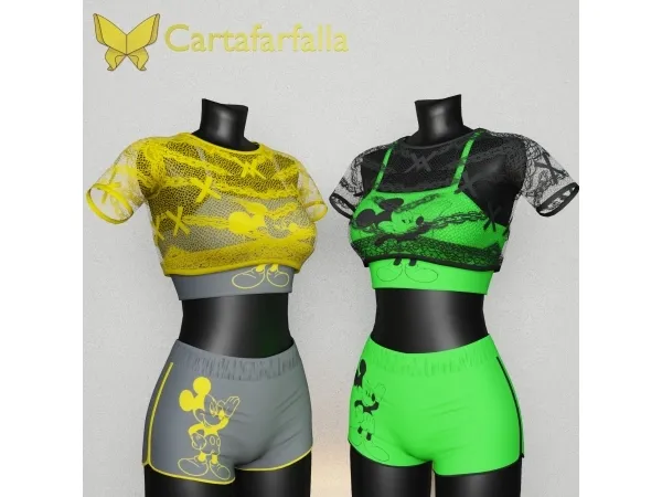 Alpha Cartafarfalla Desync set - The Sims 4 Custom Content