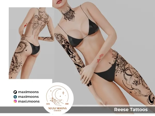 Mix Reese Tattoos - The Sims 4 Custom Content