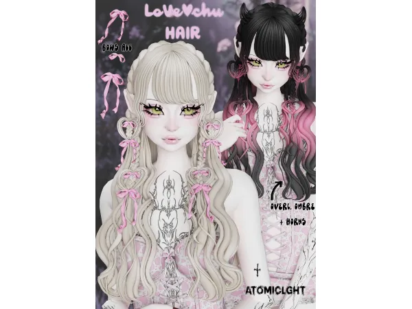 Maxis Match Lovechu Hair by atomiclight - The Sims 4 Custom Content