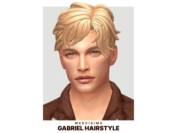 Maxis Match Gabriel Hairstyle by mercisims - The Sims 4 Custom Content
