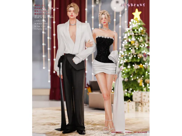 [SUNBERRY]#25.84_Female & Male_Christmas Outfit Set