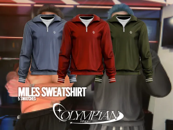 Alpha Olympian Miles Sweatshirt (Standard Version) - The Sims 4 Custom Content