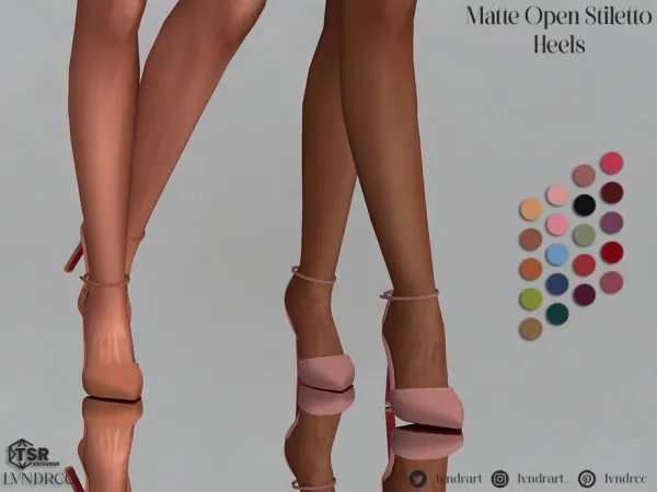 Alpha Matte Open Stiletto Heels by lvndrcc - The Sims 4 custom content