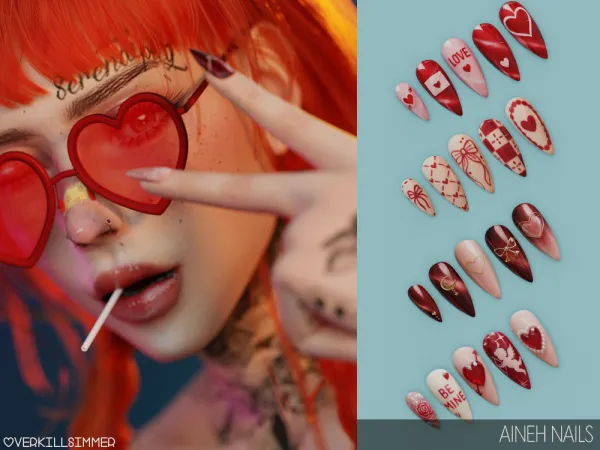 Alpha Aineh nails - The Sims 4 Custom Content