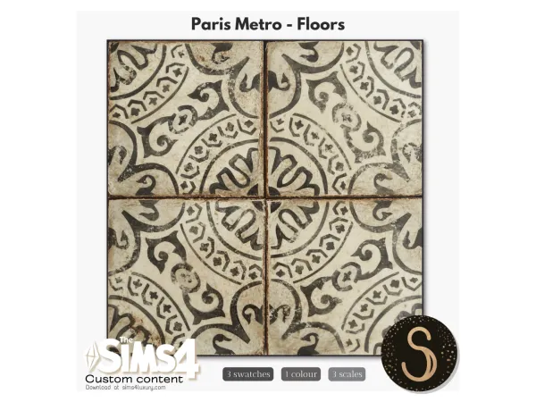 Alpha Sims4Luxury Paris Metro Floors - The Sims 4 Custom Content
