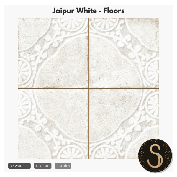 Alpha Sims4Luxury Jaipur white Floors by simsfinds - The Sims 4 Custom Content