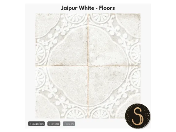 Alpha Sims4Luxury Jaipur white Floors - The Sims 4 Custom Content