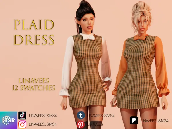 AMBER - PLAID MINI DRESS by linavees