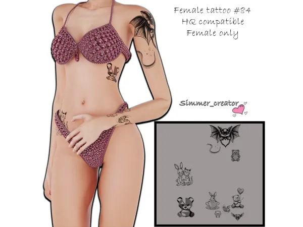 Alpha Female tattoo 84 - The Sims 4 Custom Content