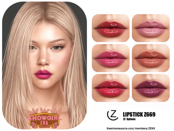 Alpha LIPSTICK Z669 by ZENX - The Sims 4 Custom Content