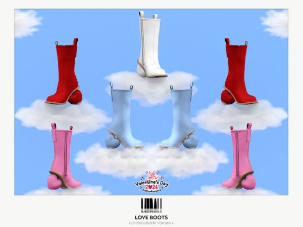Alpha MERCH Love Boots by VentaStudio - The Sims 4 Custom Content