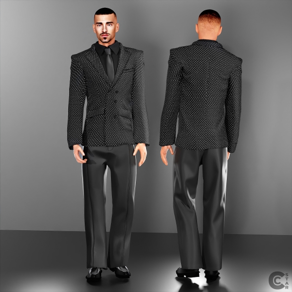Alpha Male Studded Double Breasted Tux Set by cool_content_star - The Sims 4 Custom Content