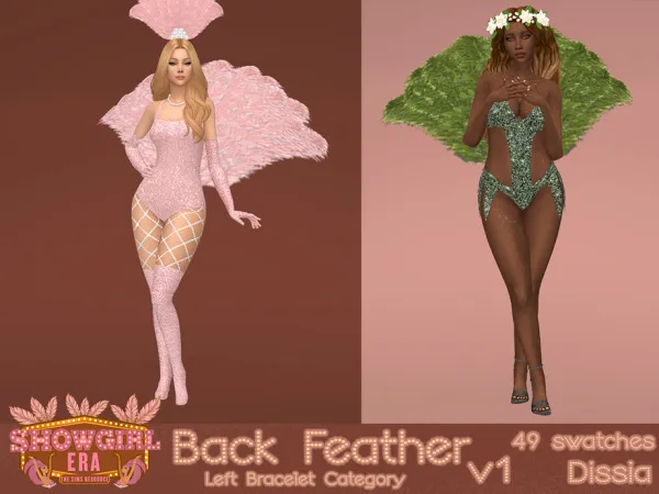 Mix Back Feather v1 by Dissia - The Sims 4 Custom Content