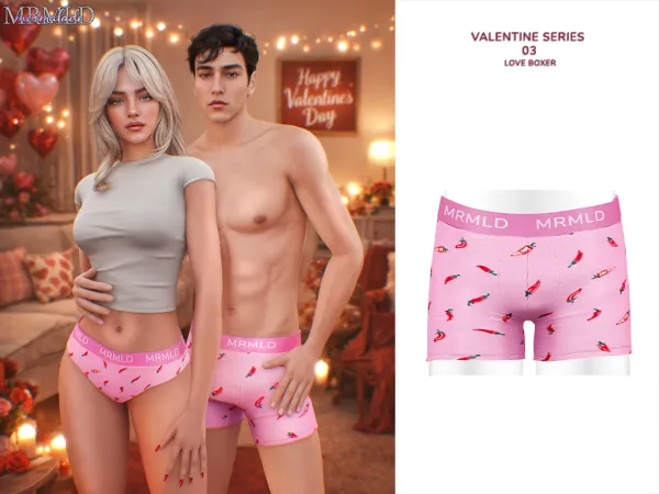 Alpha VALENTINE SERIES 03 Love Boxer - The Sims 4 custom content