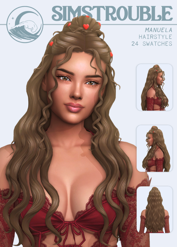 Maxis Match Manuela Hairstyle Set by simsfinds - The Sims 4 Custom Content