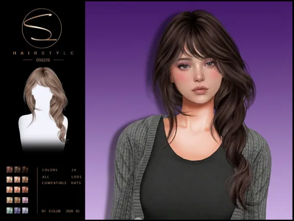 Alpha sclub_ts4_hair_ 050226 Club by S - The Sims 4 Custom Content