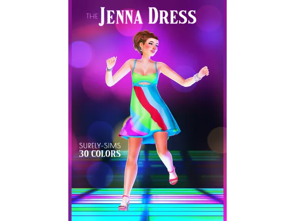 Maxis Match The Jenna Dress a Y2K inspired Party Dress by surelysims - The Sims 4 Custom Content