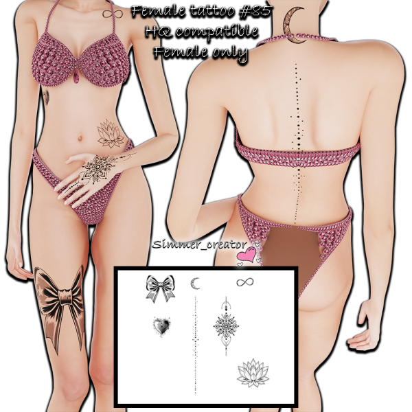 Alpha Female tattoo 85 by simmer_creator - The Sims 4 Custom Content