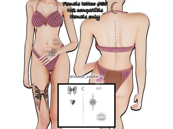 Alpha Female tattoo 85 - The Sims 4 Custom Content
