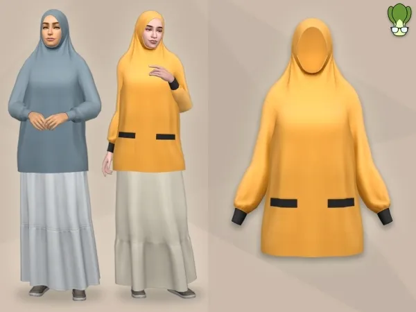 Maxis Match Modest Wear Sleeve Hijab - The Sims 4 Custom Content