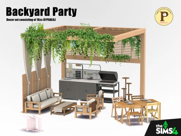 Maxis Match ackyard Party Set by PANLILI - The Sims 4 Custom Content