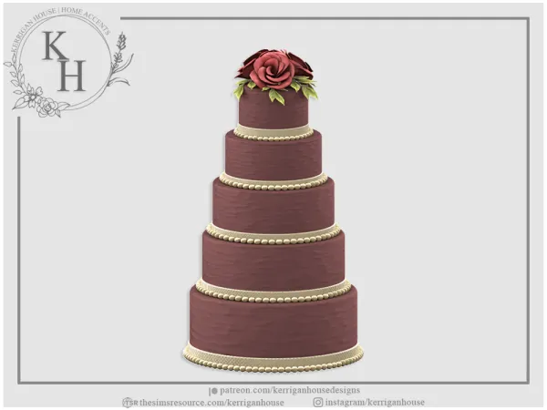 Alpha [KHD] Sweetheart Pearl Ribbon Cake - The Sims 4 Custom Content