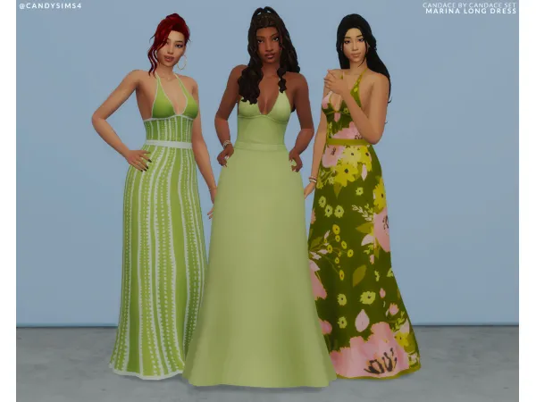 Maxis Match MARINA LONG DRESS by candysims4 - The Sims 4 Custom Content