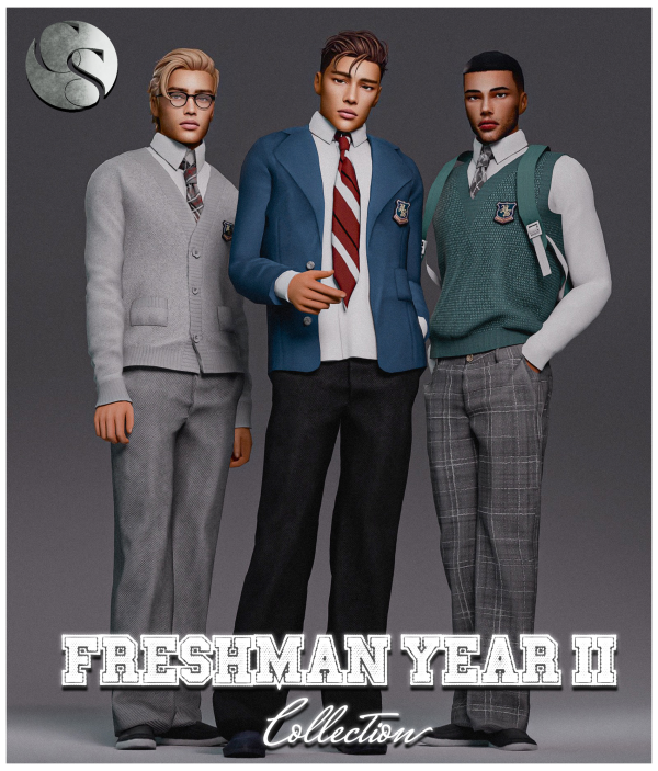 Alpha CAMUFLAJE Freshman Year 2 Male Big Collection by simsfinds - The Sims 4 custom content