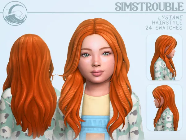 Maxis Match Lysiane Hairstyle Set Child Conversion by simstrouble - The Sims 4 custom content