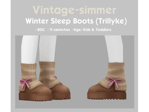 Maxis Match MM Winter Boots for Kids Todds simmer by vintage - The Sims 4 Custom Content