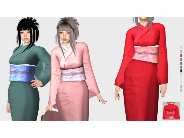 Alpha Rising Sun Kimono by Lynxsimz - The Sims 4 Custom Content