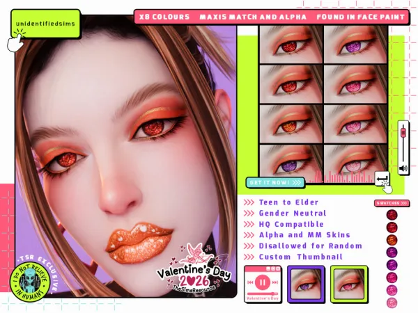 Mix Valentine's Day Eyes - The Sims 4 Custom Content