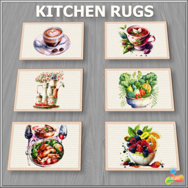 Alpha Ultimate Kitchen Rug Collection 6 Themed Sets by mde - The Sims 4 Custom Content