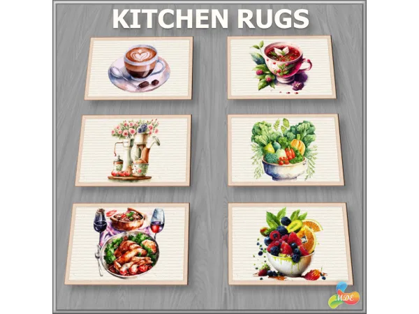 Alpha Ultimate Kitchen Rug Collection 6 Themed Sets - The Sims 4 Custom Content
