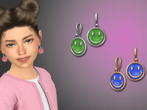 Alpha Kids play smile earrings by Natalis - The Sims 4 Custom Content