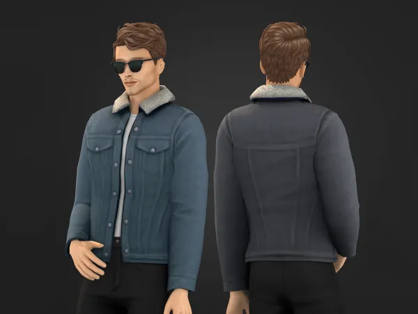 Maxis Match Adrian Set Denim Jacket - The Sims 4 Custom Content