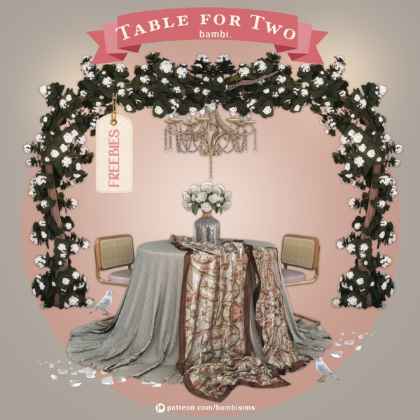 Alpha table for two by bambisims - The Sims 4 Custom Content