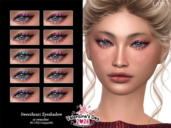 Alpha Valentine'sDay2026 Sweetheart Eyeshadow by Layla - The Sims 4 Custom Content