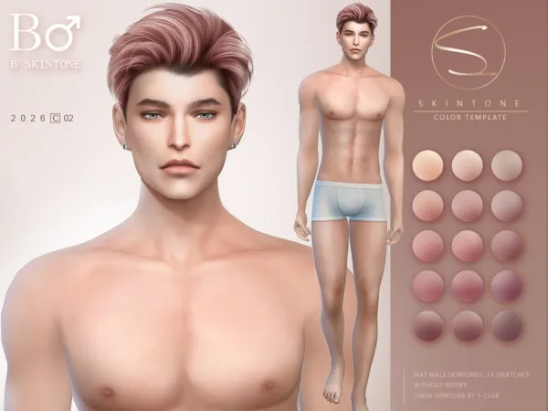 Alpha S CLUB_0226_male skintones Club by S - The Sims 4 Custom Content