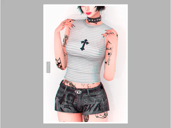 Alpha ud83eudea9 M.O y2k Tank Top ud83eudea9 - The Sims 4 custom content