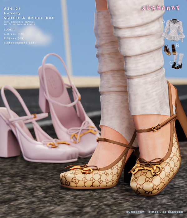 Alpha [SUNBERRY] #26.01 Lovely Shoes by simsfinds - The Sims 4 custom content