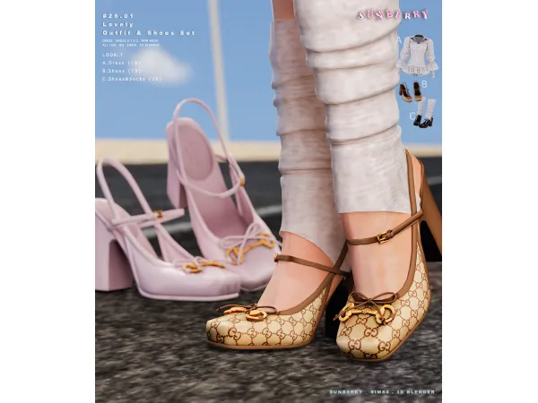Alpha [SUNBERRY] #26.01 Lovely Shoes - The Sims 4 custom content