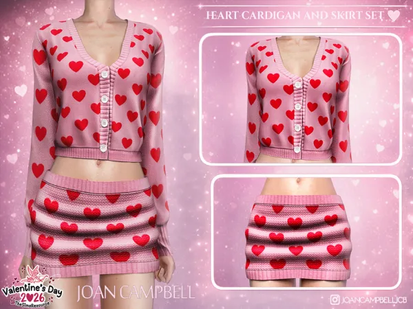 HEART CARDIGAN AND SKIRT SET by Joan_Campbell_Beauty_