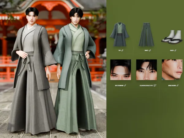 Alpha Rising Sun Male Set - The Sims 4 Custom Content