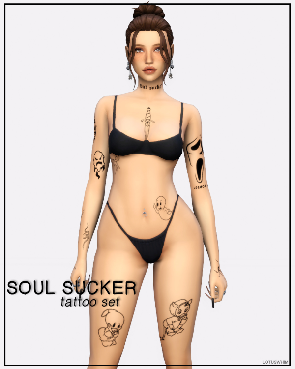 Mix Soul Sucker Tattoo Set by lotuswhimcc - The Sims 4 Custom Content