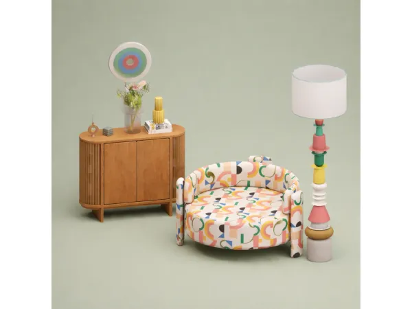 Maxis Match Happy Shapes Living Set by SnootySims - The Sims 4 Custom Content