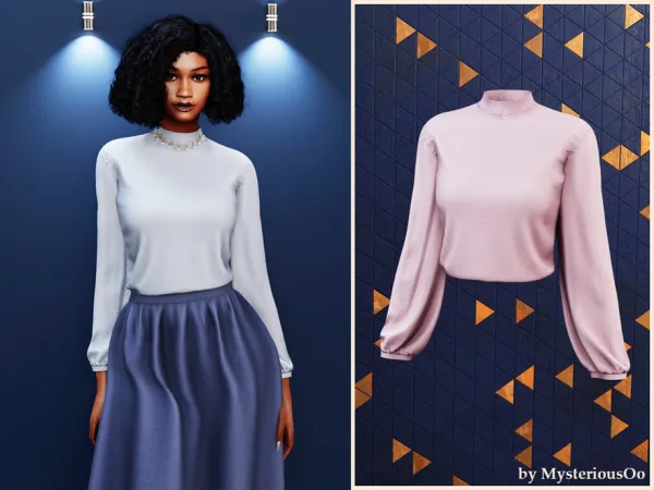 Alpha Soft classic longsleeve top by thesimsresource - The Sims 4 Custom Content