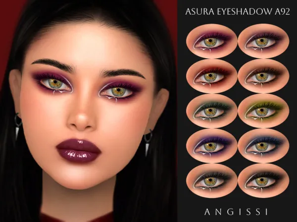 Alpha Asura Eyeshadow A92 by ANGISSI - The Sims 4 Custom Content